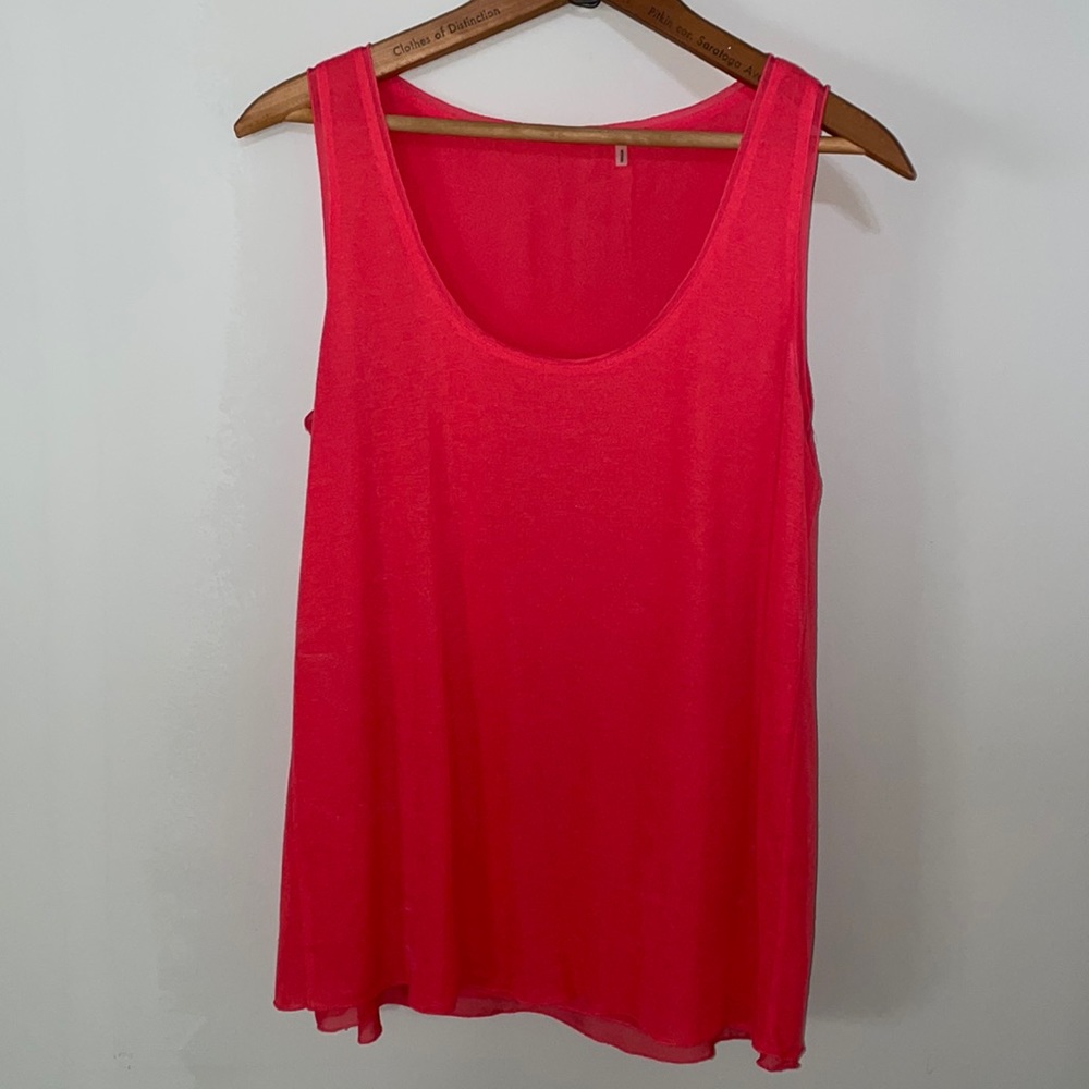 Eli Tahari Sheer Panel Tank Top